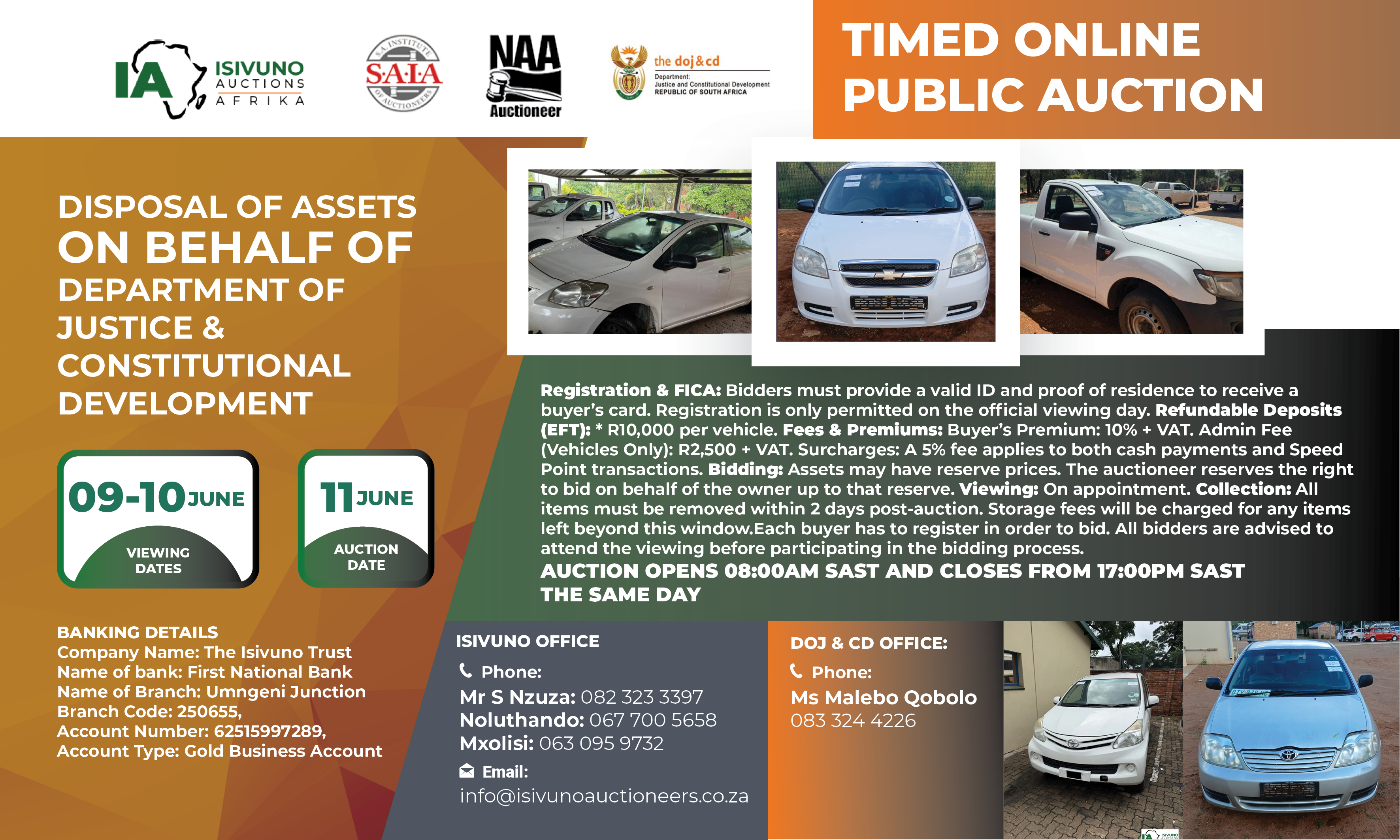 DOJ & CD Timed Online Public Auction